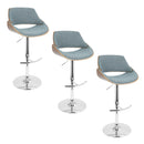 Fabrizzi - Mid Century Modern Adjustable Barstool With Swivel With Rounded T Footrest (Set of 3)