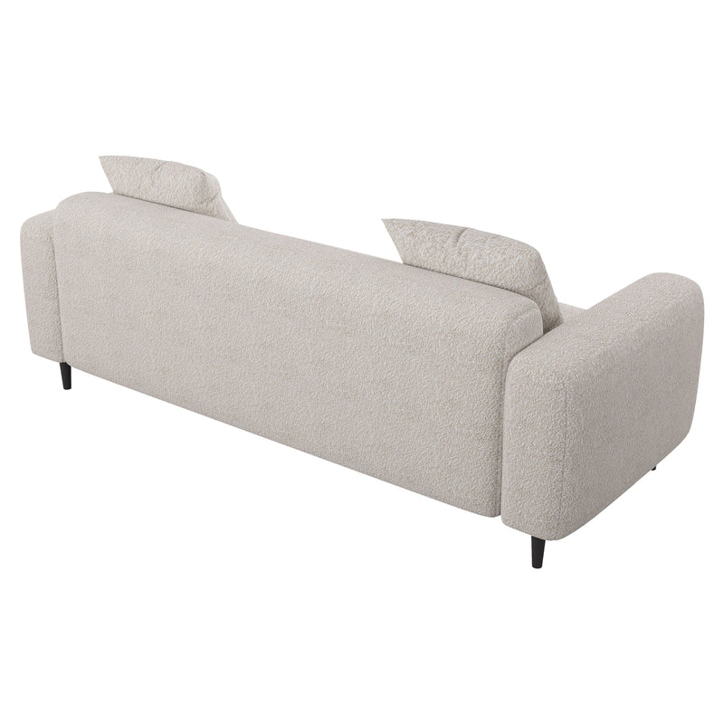 77.2"Large size two Seat Sofa,Modern Upholstered,White mohair Granular velvet