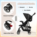 Toddler Travel Stroller for Airplane with Canopy and Adjustable Backrest