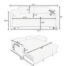 Sofa, Dual Purpose Lounge With Retractable Queen Size Bed
