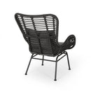 Modern Aesthetic Outdoor Rattan Accent Chair With Metal Legs by HouseOfZazla
