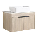30" Modern Design Float Bathroom Vanity With Ceramic Basin Set, Wall Mounted White Oak Vanity With Soft Close Door, KD-PackingD-Packing Pieces