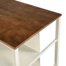 Rustic 3 Piece Stationary Kitchen Island Set With 2 Seatings, With 2 Open Shelves by HouseOfZazla