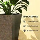 Set of 3 Tall Flower Pots with Marble Look Finish