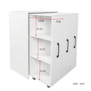 3 Tier Bookcase with Three Pulled Out Doors and Wheels by HouseOfZazla