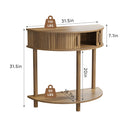 Half Moon Console Table For Living Room - Walnut by HouseOfZazla