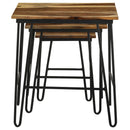 3 Piece Nesting Table With Hairpin Legs - Brown by HouseOfZazla