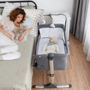 Height Adjustable Baby Side Crib with Music Box & Toys by LJGDeals