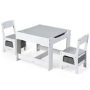 Kids Table Chairs Set With Storage Boxes Blackboard Whiteboard Drawing by LJGDeals