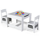 Kids Table Chairs Set With Storage Boxes Blackboard Whiteboard Drawing by LJGDeals