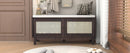 TREXM Boho Rattan Entryway Bench with Storage
