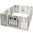 16-Panel Baby Activity Center Play Yard with Lock Door -Beige by LJGDeals