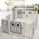 16-Panel Baby Activity Center Play Yard with Lock Door -Beige by LJGDeals