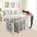 16-Panel Baby Activity Center Play Yard with Lock Door -Beige by LJGDeals