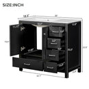 36" Black Bathroom Vanity with Ceramic Sink Combo