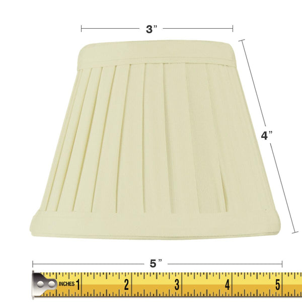 5"W x 4"H Crisp Linen Pleated Clip-on Candelabra Lampshade, photo 2 of 7