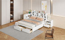 Platform Bed With Multi Functional Storage Space, Nightstand, 2 Drawers, USB Ports And Desk by HouseOfZazla