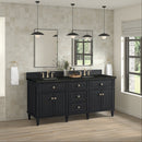 James Martin Lorelai 72" Double Bathroom Vanity, Black Onyx