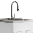 Shaker - Modern Wide, Laundry Cabinet With Faucet And Stainless Steel Sink by HouseOfZazla