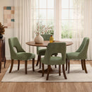 Upholstered Dining Chair With Curved Legs (Set of 2) - Green by HouseOfZazla