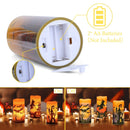 3 Pack Halloween Flameless Candle Lamp with Timer Setting Battery Operated Warm Orange Light Candles for Halloween Party Decoration Witch Bat Castle
