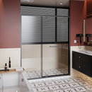 Pivot Shower Door With And Handle - Matt Black