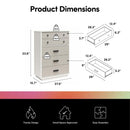 Valencia - 5 Drawer Dresser - White / Gray by HouseOfZazla