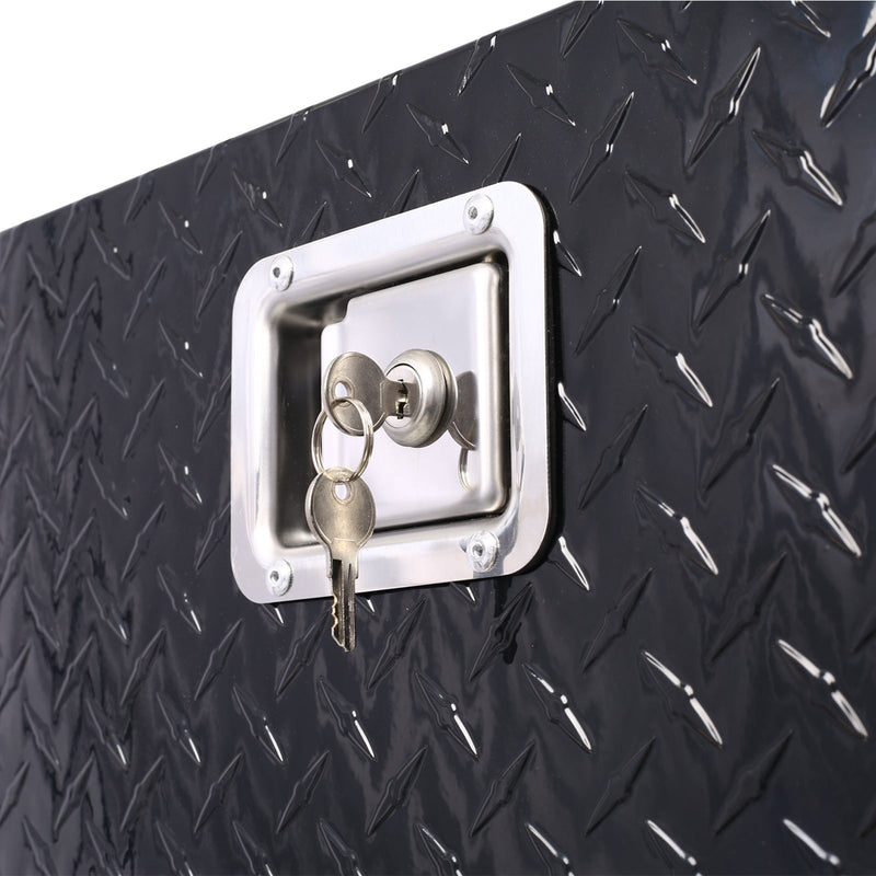29inch Aluminum tool box,heavy duty truck bed tool box,outdoor trailer pickup storage tool box,RV storage organizer,underbody box w/lock keys,black 29x16.5x18.5inch