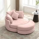 360° Swivel Accent Barrel Chair With Storage Ottoman & 4 Pillows, Modern Leisure Chair Round Accent For Living Room by Unique Piece Furniture