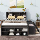 Bed With Bookcase Headboard, Under Bed Storage Drawers And Bed End Storage Case by HouseOfZazla