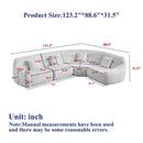 123.2-Inch Modern Luxury Curved Corner Sectional Sofa