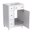 Transitional Style Bathroom Vanity Cabinet With Ceramic Sink by HouseOfZazla