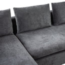 Modern L Shaped Sectional Sofa With Upholstery And Wooden Storage by HouseOfZazla