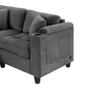 U Shaped Sectional Sofa, Corner Living Room Couch With Built In Cup Holders, Storage, USB Ports by HouseOfZazla