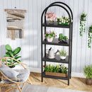 Tall 4 Tier Arched Open Bookshelf Storage Rack - Black by HouseOfZazla