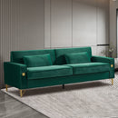 85.44" Modern Velvet Couch with Gold Legs,Upholstered Sofa for Living Room