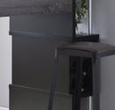 Home Bar Table With Wine Glass Compartment And Three Shelves - Distressed Gray / Black by HouseOfZazla