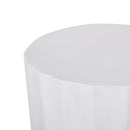 Outdoor End Table With Scallop Edge - Antique White