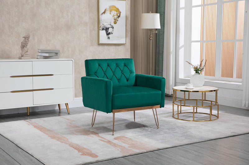 Accent Chair, leisure single sofa with Rose Golden feet