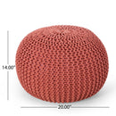 Bordeaux - Knitted Round Pouf Ottoman, Floor Cushion by Unique Piece Furniture