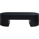 51.18'' Oval Wood Coffee Table With Drawer  Mid Century Modern Coffee Table Unique Coffee Table for Living Room Furniture, Tea Table BLACK