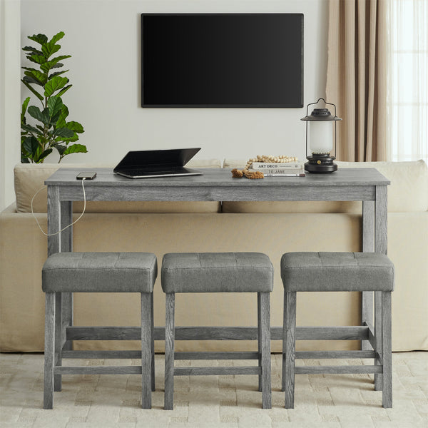 59 Inch Bar Table and Chair Set