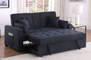 Cody II - 69.5"W Woven Fabric Convertible Sleeper Loveseat with Cup Holder by HouseOfZazla