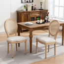 A&A French Style Solid Wood Frame Dining Chairs Set of 2