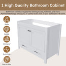 42" Bathroom Vanity Base With Doors And Drawer - White by HouseOfZazla