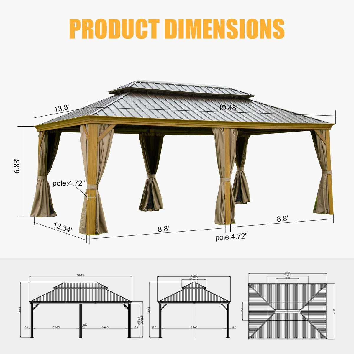 14x20FT Hardtop Gazebo, photo 7 of 7