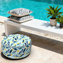 2 Pack Outdoor Inflatable Ottoman 21"x21"x9" - Coastal Leaves