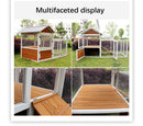 77"Large outdoor chicken coop Wooden chicken coop, duck coop with nest box, bird cage, rabbit cage - waterproof PVC board (yellow brown gradient 80)L