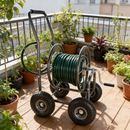 Garden Hose Reel Cart - 4 Wheels Portable with Storage Basket by HouseOfZazla