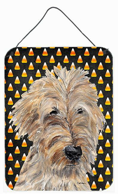 Goldendoodle Halloween Candy Corn Aluminium Metal Wall or Door Hanging Prints